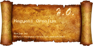 Hegyesi Orsolya névjegykártya